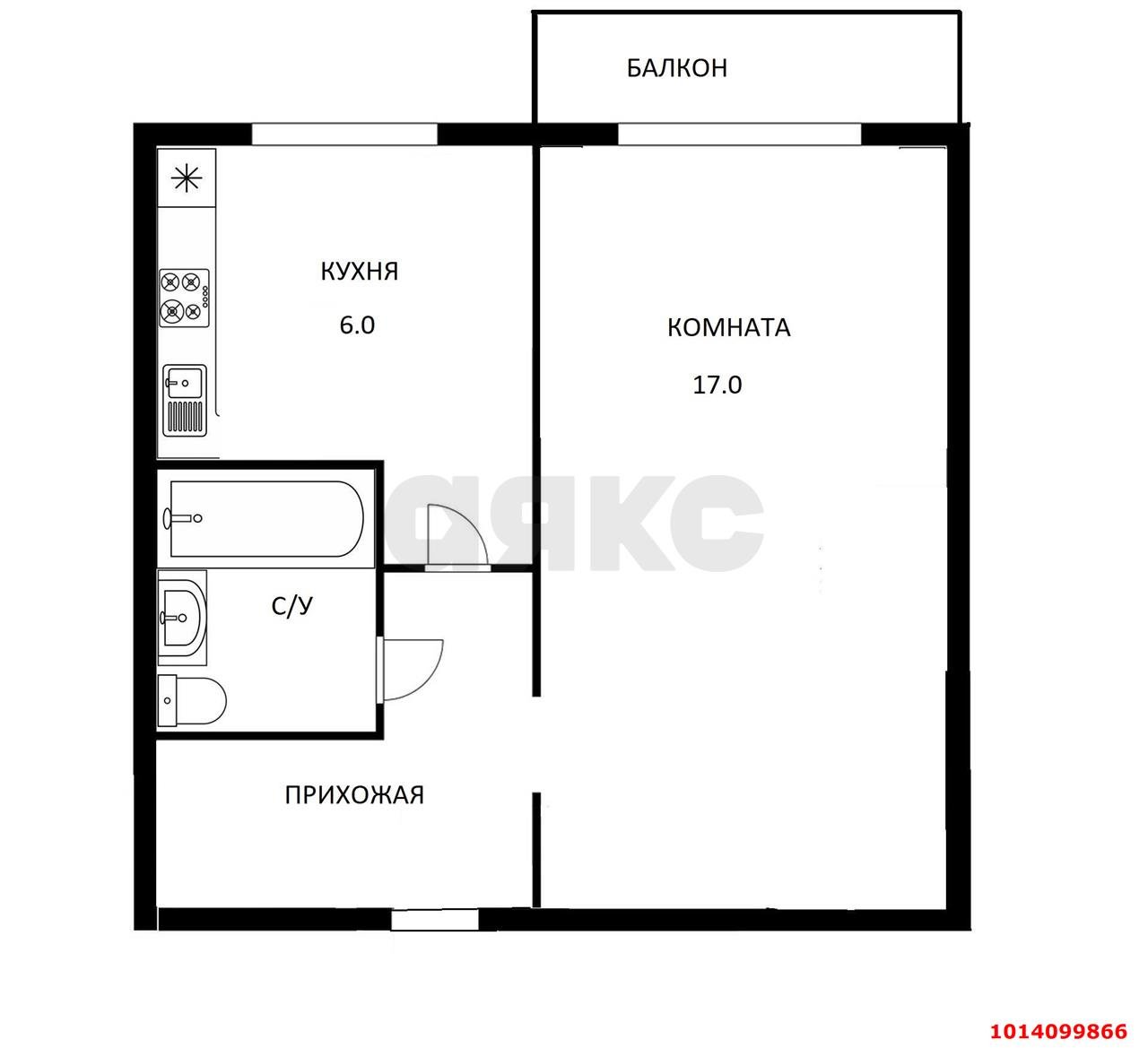 Фото №8: 1-комнатная квартира 33 м² - Краснодар, Завод Измерительных Приборов, ул. Московская, 88