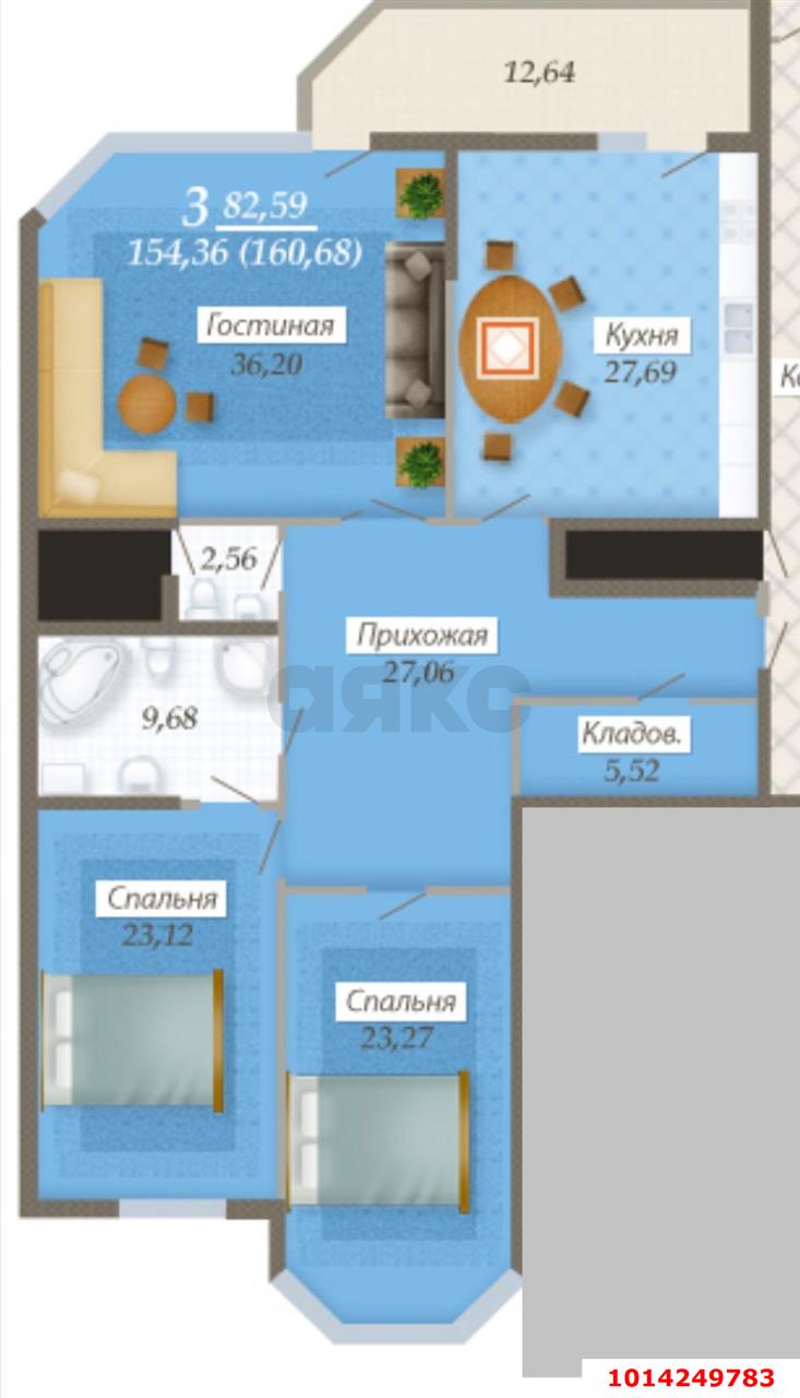 Фото №17: 3-комнатная квартира 160 м² - Краснодар, Центральный, ул. Кубанская Набережная, 37