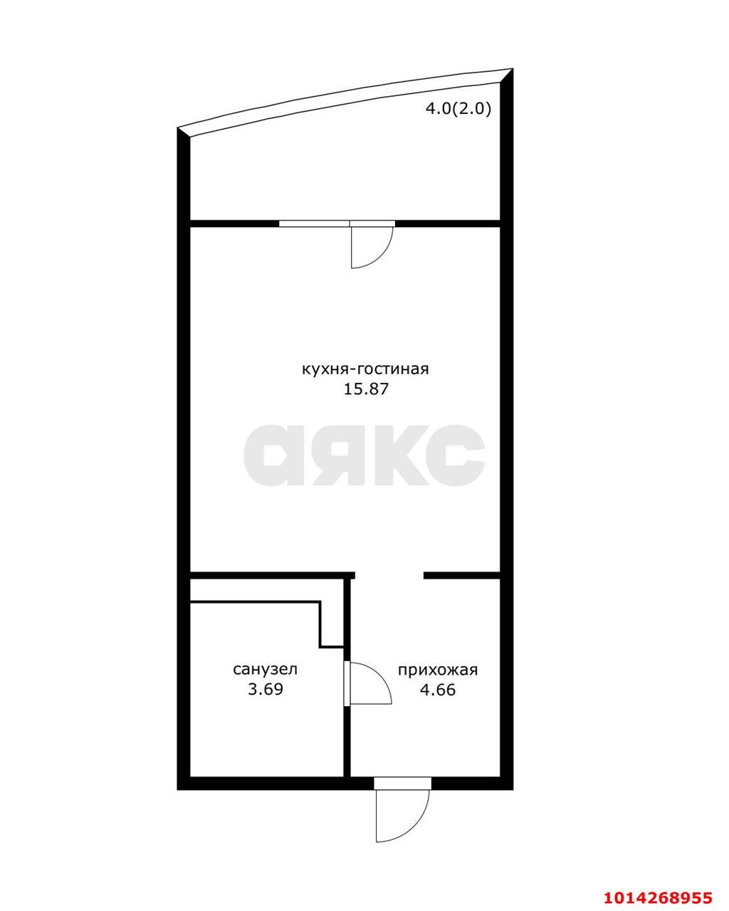 Фото №8: Студия 27 м² - Краснодар, жилой комплекс Выше, ул. Евгении Жигуленко, 25к3