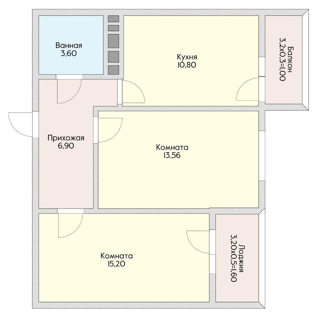 Фото №6: 2-комнатная квартира 55 м² - Краснодар, Молодёжный, мкр. Прикубанский внутригородской округ, ул. Дубравная, 1