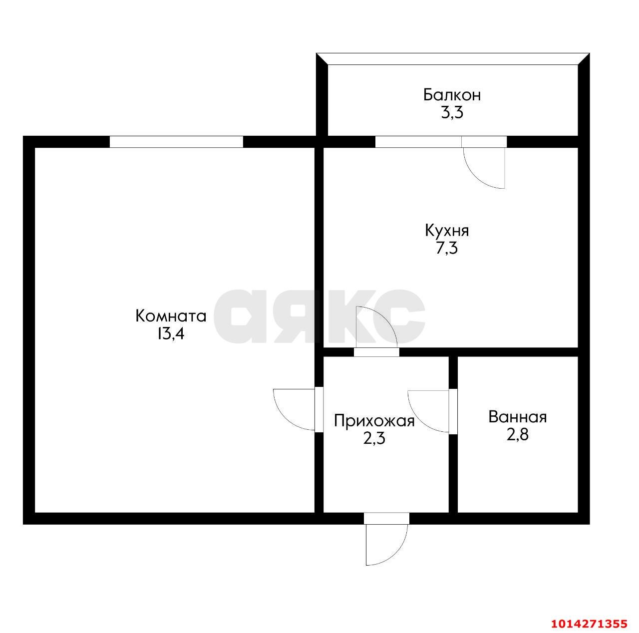Фото №1: 1-комнатная квартира 29 м² - Новая Адыгея, жилой комплекс Дарград, ул. Тургеневское шоссе, 33/2к24