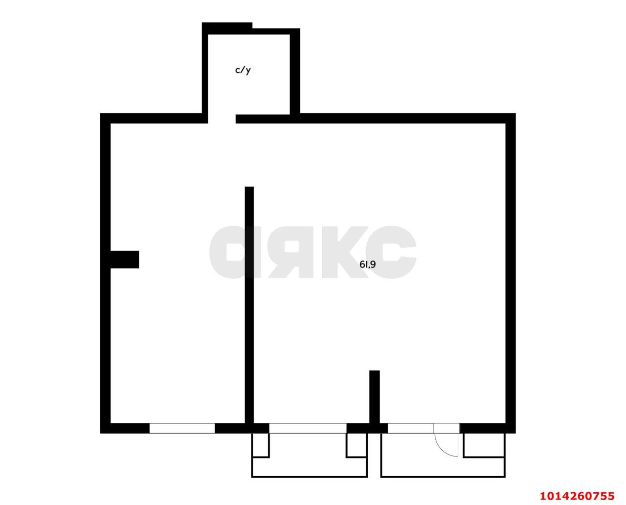 Фото №3: Торговое помещение 62 м² - Краснодар, жилой комплекс Абрикосово, ул. имени Героя Георгия Бочарникова, 4к2