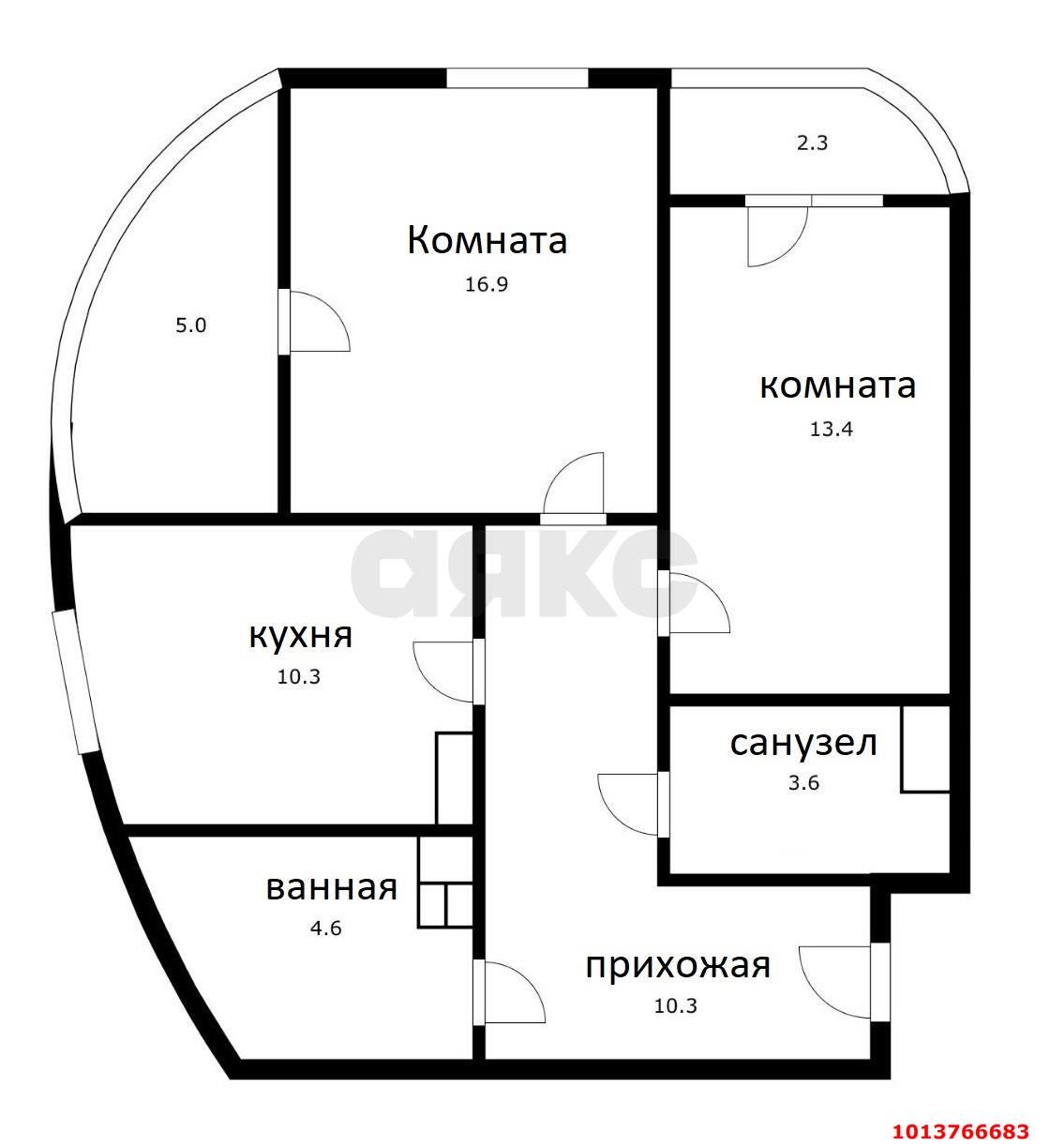 Фото №19: 2-комнатная квартира 66 м² - Краснодар, жилой комплекс Фонтаны, ул. Воронежская, 47/10