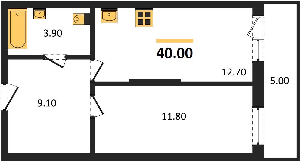 Фото №1: 1-комнатная квартира 40 м² - Краснодар, жилой комплекс Зеленодар, 