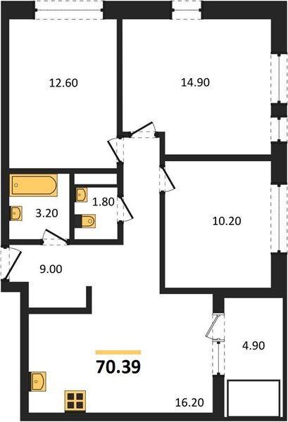 Фото №1: 3-комнатная квартира 70 м² - Краснодар, жилой комплекс Народные Кварталы, ул. Народная, 54лит2