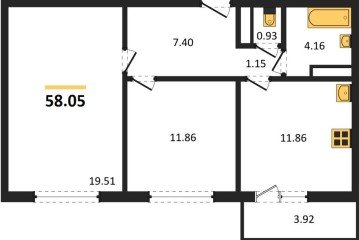 Фото №1: 2-комнатная квартира 58 м² - Краснодар, мкр. Прикубанский внутригородской округ, ул. Генерал-лейтенанта Александра Сапрунова, 42