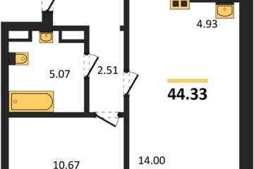 Фото №1: 1-комнатная квартира 44 м² - Краснодар, мкр. Прикубанский внутригородской округ, ул. Генерал-лейтенанта Александра Сапрунова, 42