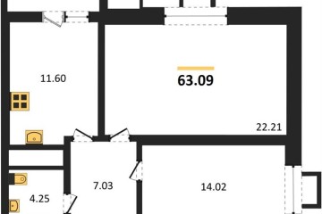 Фото №1: 2-комнатная квартира 62 м² - Знаменский, мкр. Родные Просторы, 