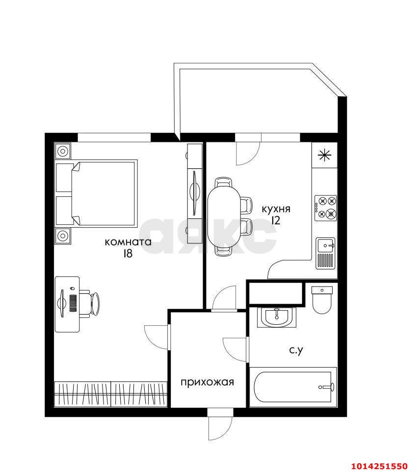 Фото №16: 1-комнатная квартира 36 м² - Краснодар, жилой комплекс Аврора Парк, ул. Шоссе Нефтяников, 22с1