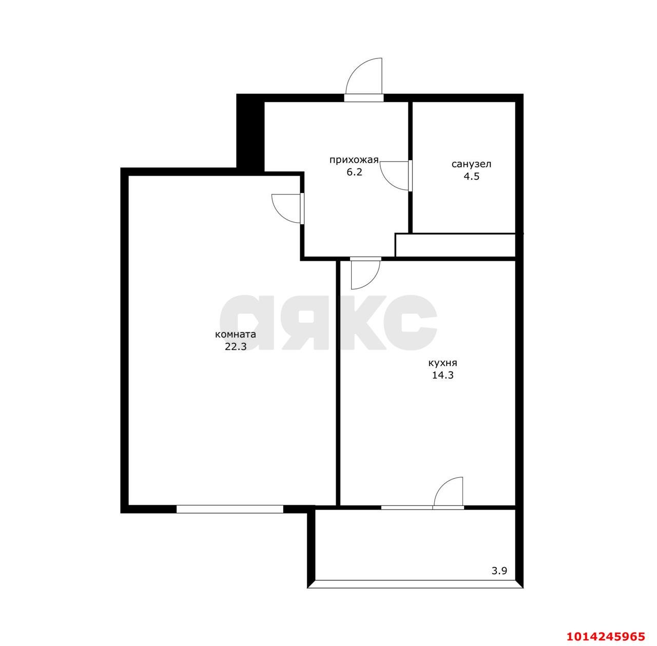 Фото №15: 1-комнатная квартира 47 м² - Краснодар, Центральный, ул. Октябрьская, 181/2
