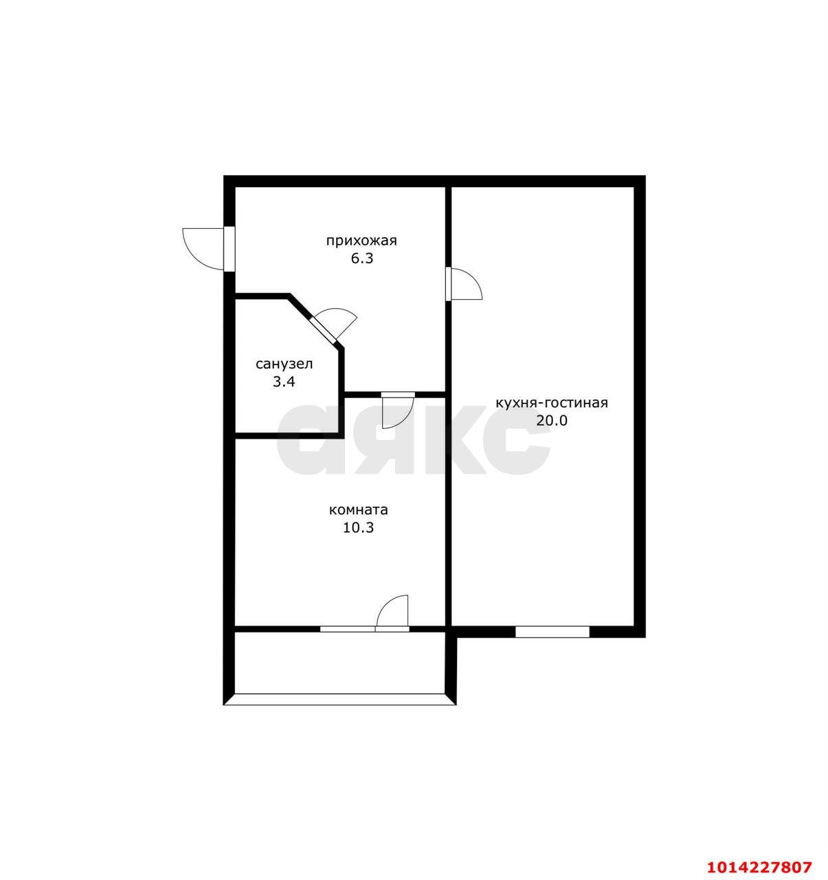 Фото №3: 1-комнатная квартира 45 м² - Краснодар, Музыкальный, ул. Суздальская, 11