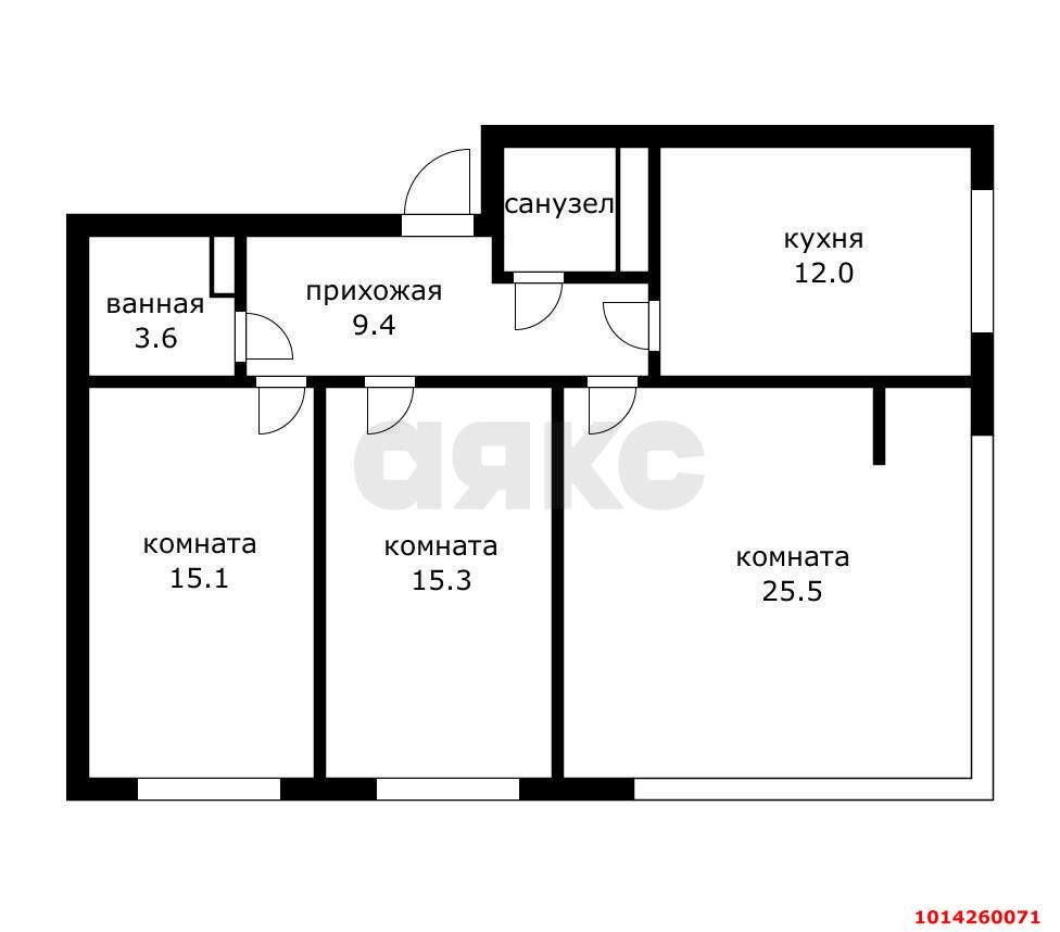 Фото №7: 3-комнатная квартира 83 м² - Новая Адыгея, жилой комплекс Мега-Победа 2, ул. Песочная, 1к3