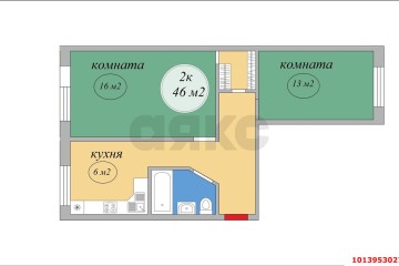 Фото №3: 2-комнатная квартира 44 м² - Краснодар, мкр. Фестивальный, ул. Гагарина, 83