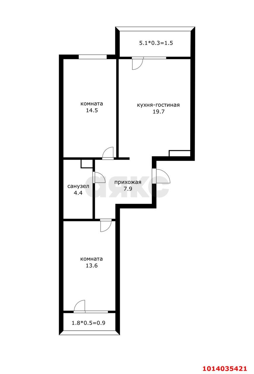 Фото №7: 2-комнатная квартира 64 м² - Краснодар, жилой комплекс Дыхание, ул. Лётчика Позднякова, 2к17