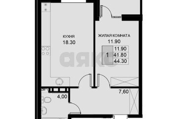 Фото №4: 1-комнатная квартира 44 м² - Южный, мкр. жилой комплекс История-2, ул. Екатерининская, 3к2