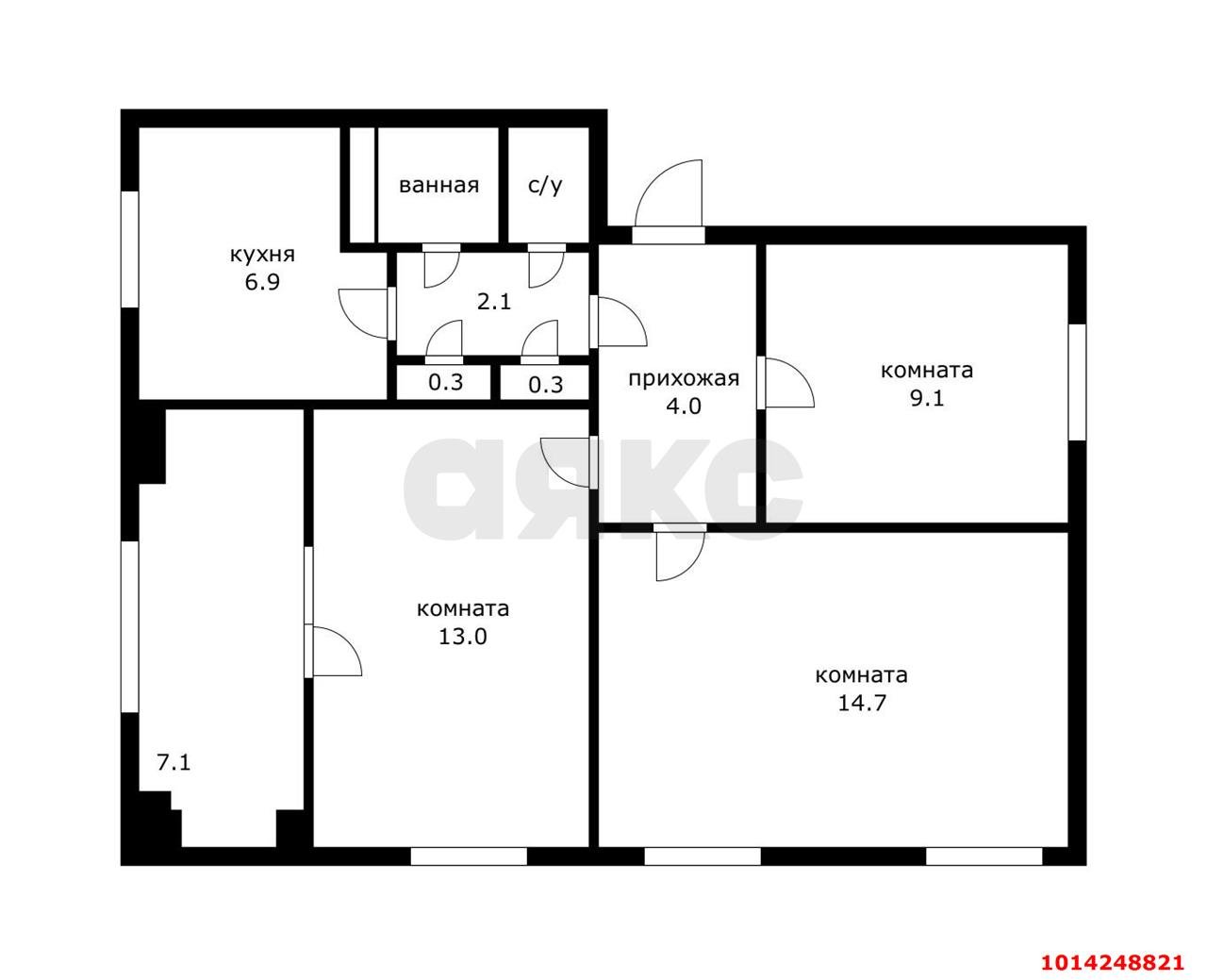 Фото №18: 3-комнатная квартира 60 м² - Краснодар, Камвольно-суконный Комбинат, ул. Сормовская, 16