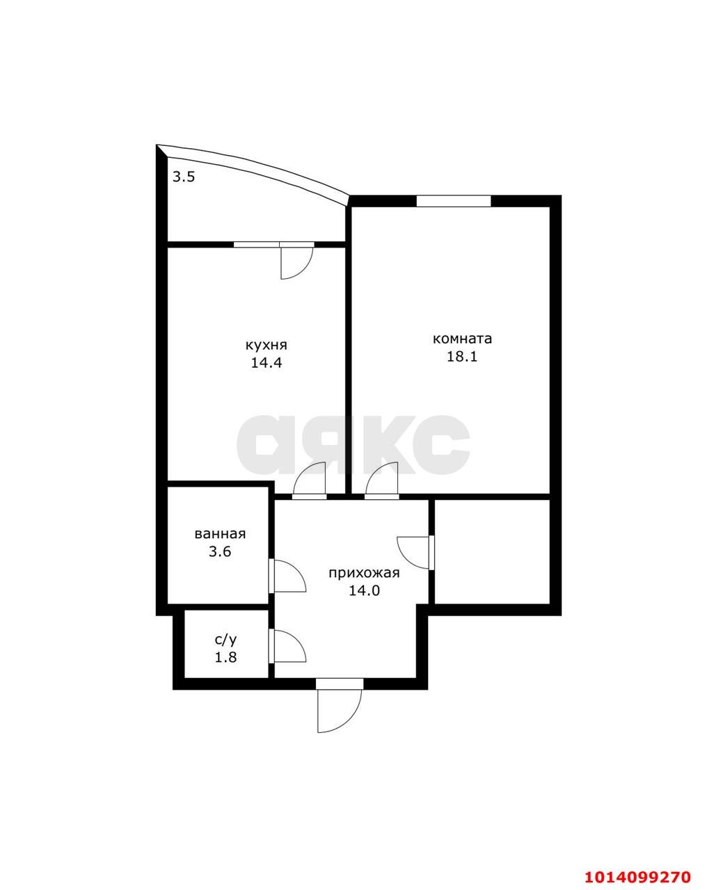 Фото №2: 2-комнатная квартира 90 м² - Краснодар, Черёмушки, ул. Вишняковой, 1/23к2