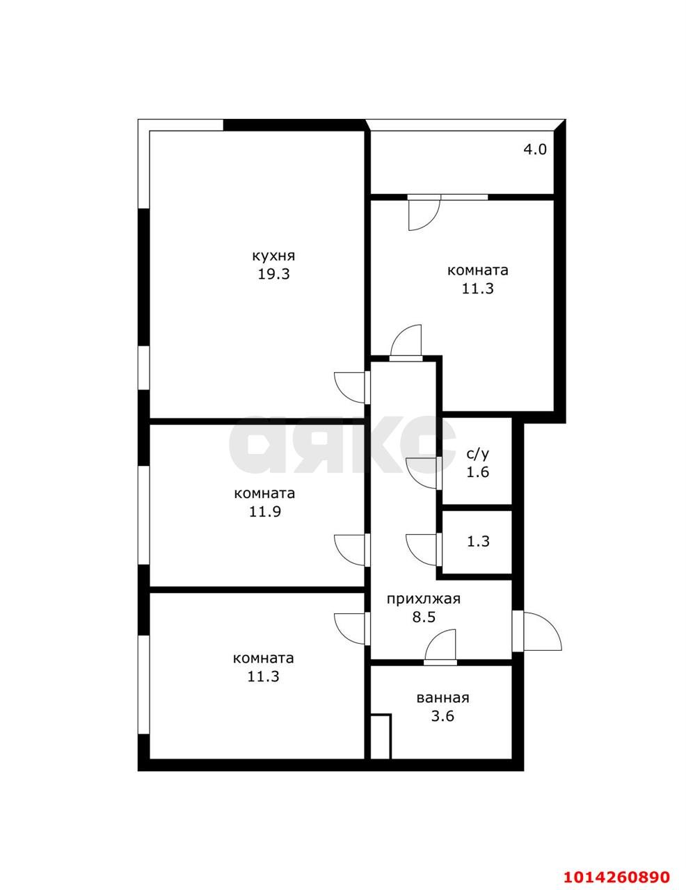 Фото №10: 3-комнатная квартира 72 м² - Краснодар, жилой комплекс Самолёт-6, ул. Ивана Беличенко, 92к3