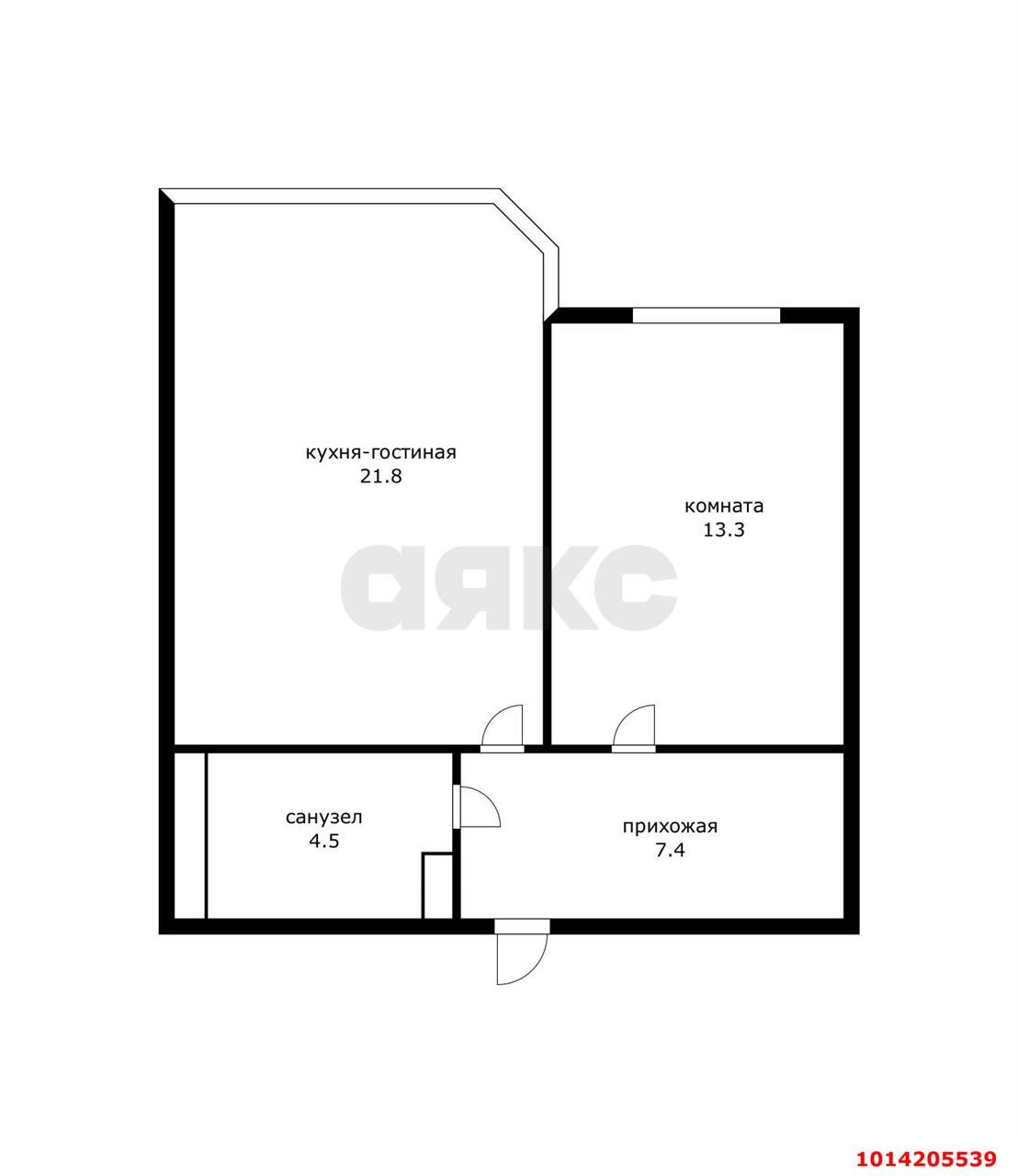 Фото №15: 1-комнатная квартира 47 м² - Краснодар, Почтовый, ул. имени Валерия Гассия, 5