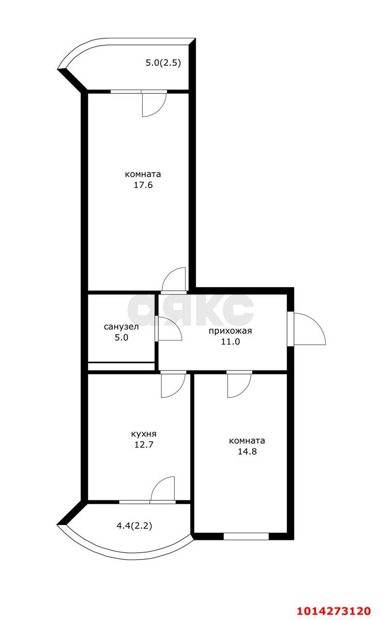 Фото №6: 2-комнатная квартира 60 м² - Краснодар, жилой комплекс Флотилия, ул. имени 40-летия Победы, 178к3