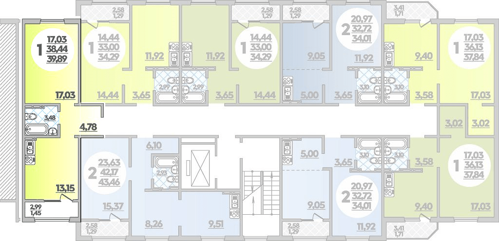 Фото №5: 1-комнатная квартира 39 м² - Берёзовый, жилой комплекс Молодёжный-2, ул. имени Профессора Малигонова, 42/2к1