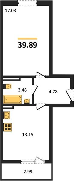 Фото №1: 1-комнатная квартира 39 м² - Берёзовый, жилой комплекс Молодёжный-2, ул. имени Профессора Малигонова, 42/2к1
