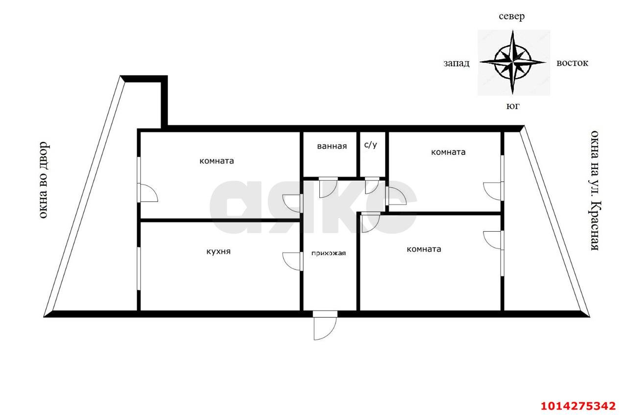 Фото №2: 3-комнатная квартира 74 м² - Краснодар, Западный внутригородской округ, ул. Красная, 145/1
