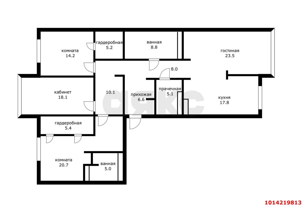 Фото №13: 4-комнатная квартира 144 м² - Краснодар, Западный внутригородской округ, Фестивальный, мкр. жилой комплекс Триумф, ул. имени П.М. Гаврилова, 27к1