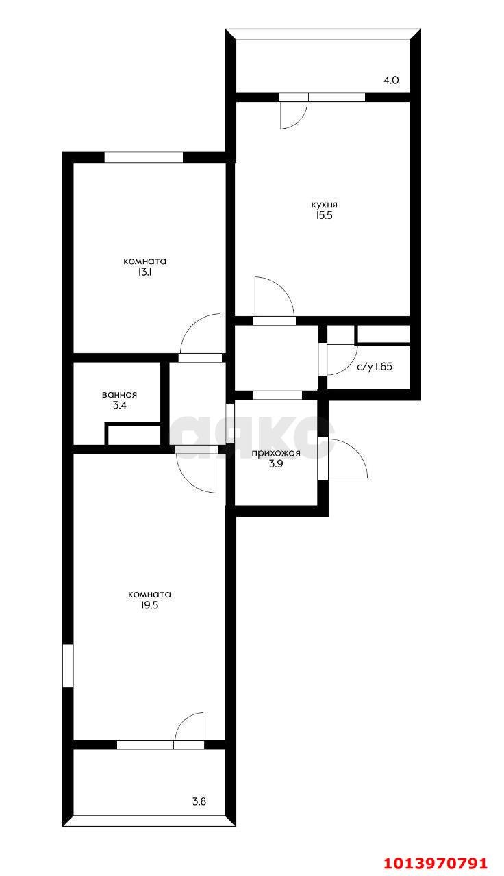 Фото №11: 2-комнатная квартира 60 м² - Краснодар, Восточно-Кругликовский, ул. Героя А.А. Аверкиева, 13
