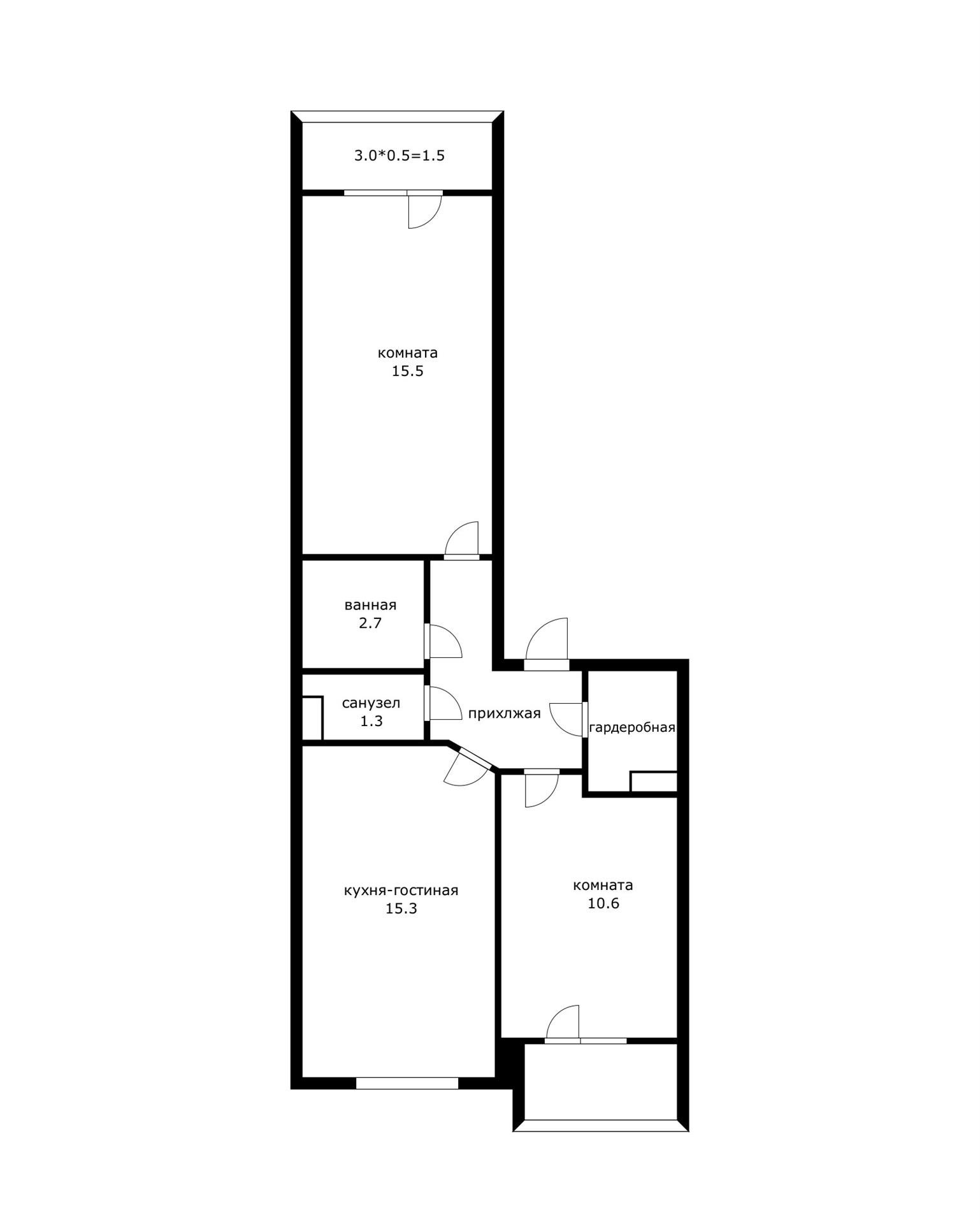 Фото №3: 2-комнатная квартира 57 м² - Российский, мкр. Прикубанский внутригородской округ, ул. Тепличная