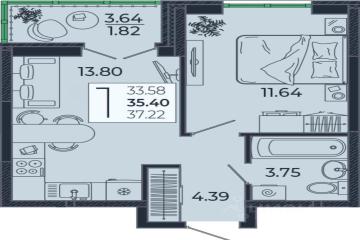 Фото №5: 1-комнатная квартира 35 м² - Краснодар, мкр. Россинского, б-р Адмиралтейский, 1
