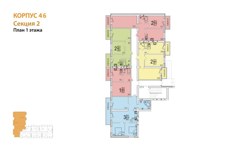 Фото №8: 3-комнатная квартира 61 м² - Новая Адыгея, мкр. ЖК Дарград, ул. Тургеневское шоссе, 33/4к46