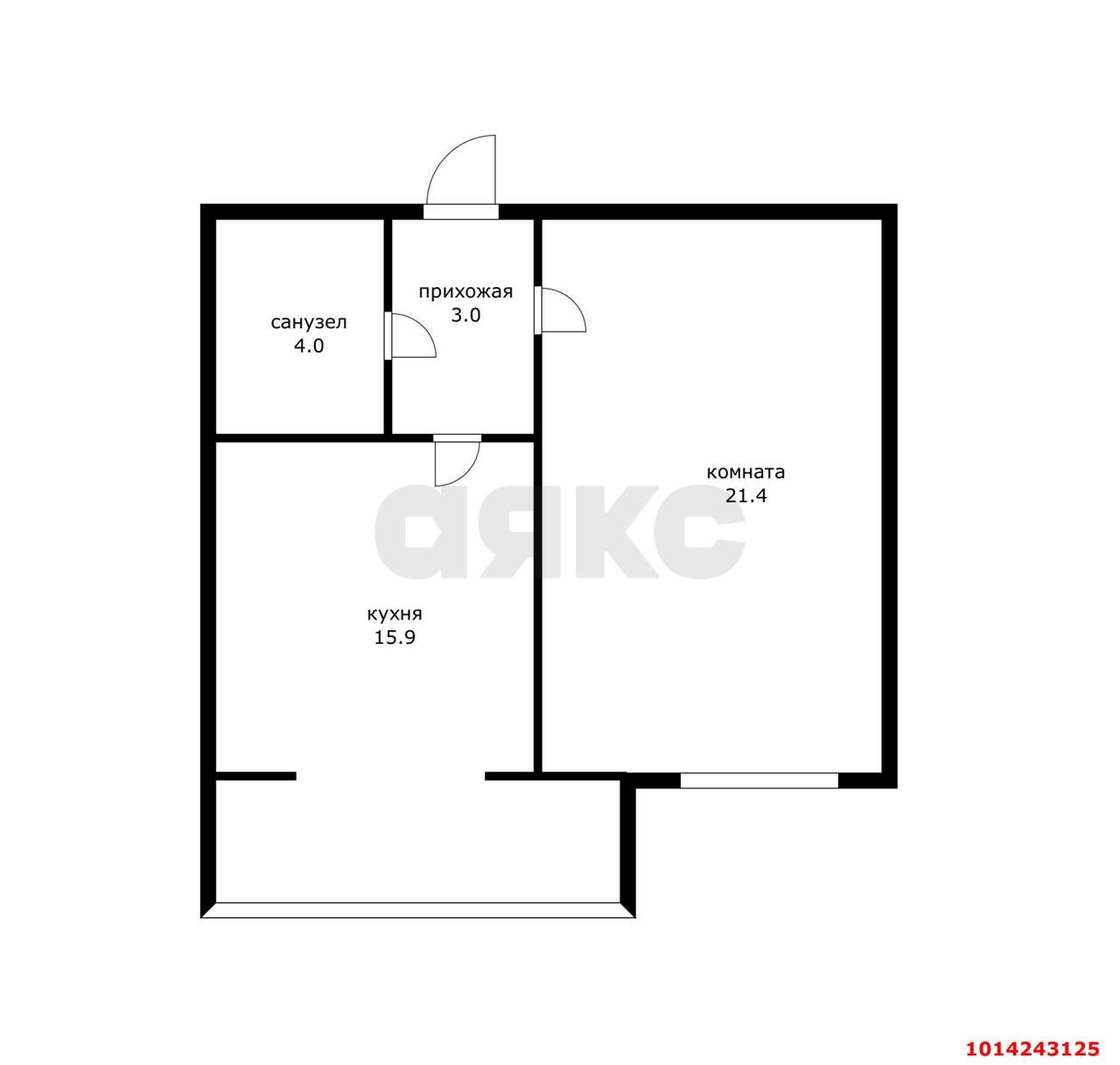 Фото №6: 1-комнатная квартира 44 м² - Яблоновский, ул. Гагарина, 148/1к1
