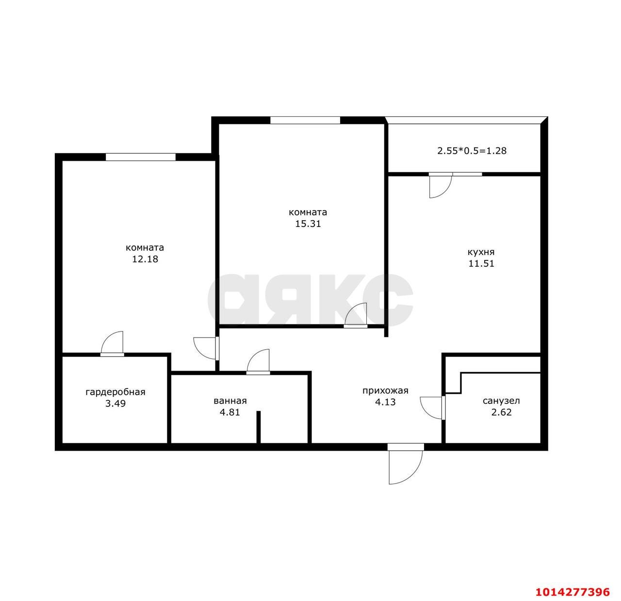 Фото №12: 2-комнатная квартира 55 м² - Краснодар, Прикубанский внутригородской округ, мкр. жилой комплекс Облака, ул. имени Генерала Корнилова, 10к1