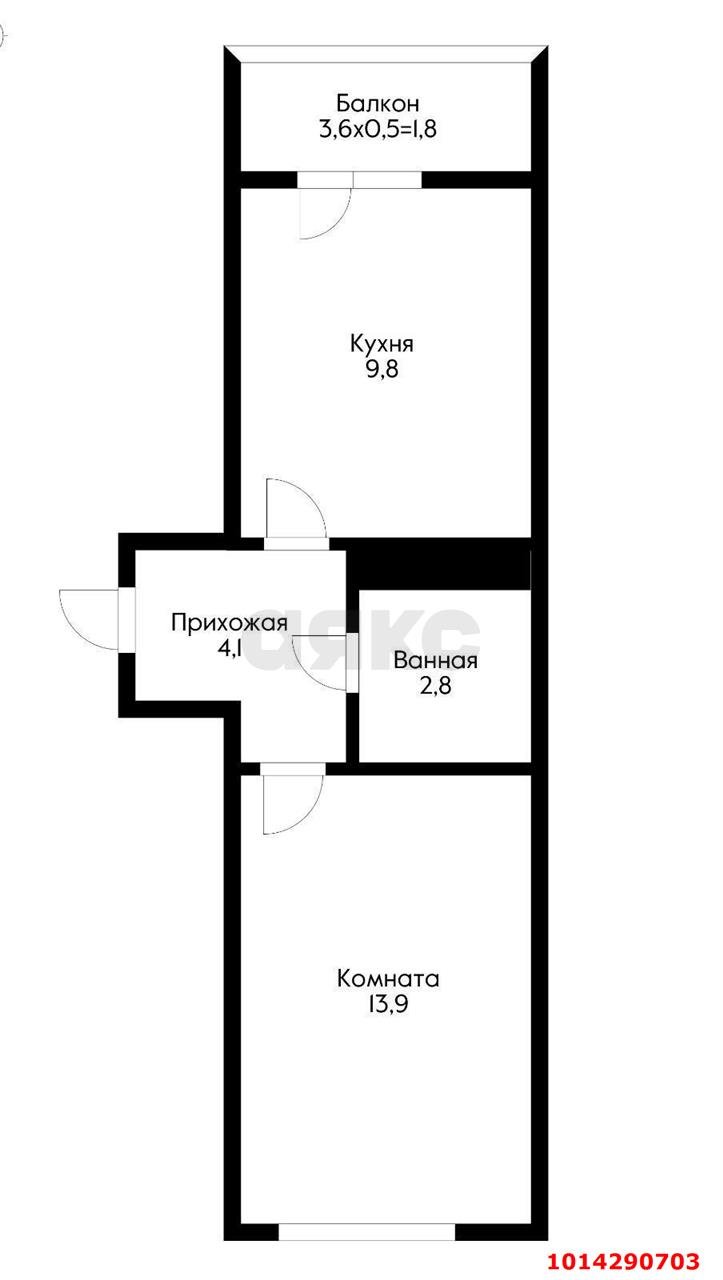 Фото №5: 1-комнатная квартира 34 м² - Краснодар, жилой комплекс Грани, ул. Западный Обход, 45