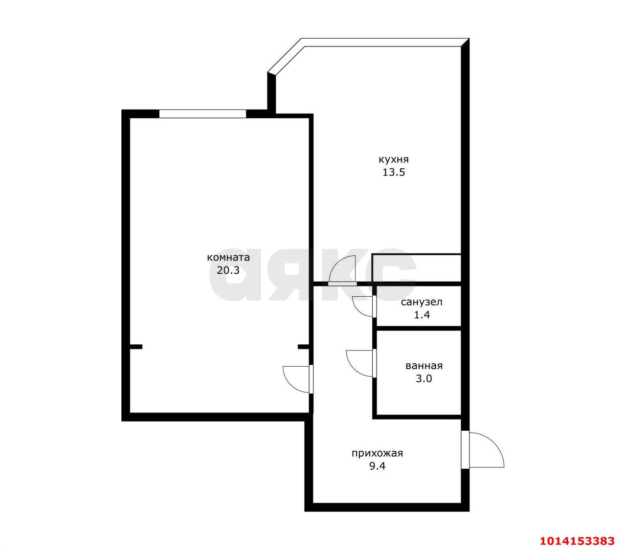 Фото №1: 1-комнатная квартира 47 м² - Яблоновский, жилой комплекс Уютный, ул. Гагарина, 159/3