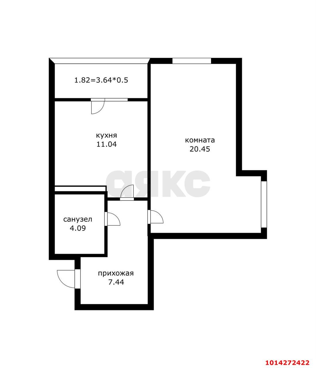 Фото №4: 1-комнатная квартира 45 м² - Краснодар, жилой комплекс Сограт, ул. Красных Партизан, 4/15