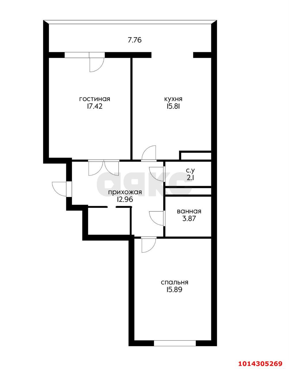 Фото №18: 2-комнатная квартира 78 м² - Краснодар, 9-й километр, пр-д Репина