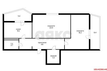 Фото №2: 2-комнатная квартира 82 м² - Краснодар, мкр. Центральный, ул. Фабричная, 4