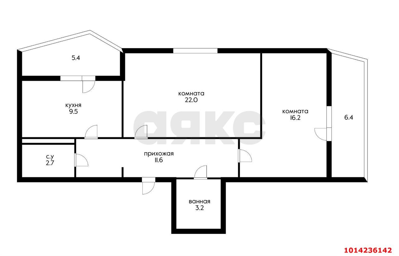 Фото №2: 2-комнатная квартира 82 м² - Краснодар, Центральный, ул. Фабричная, 4