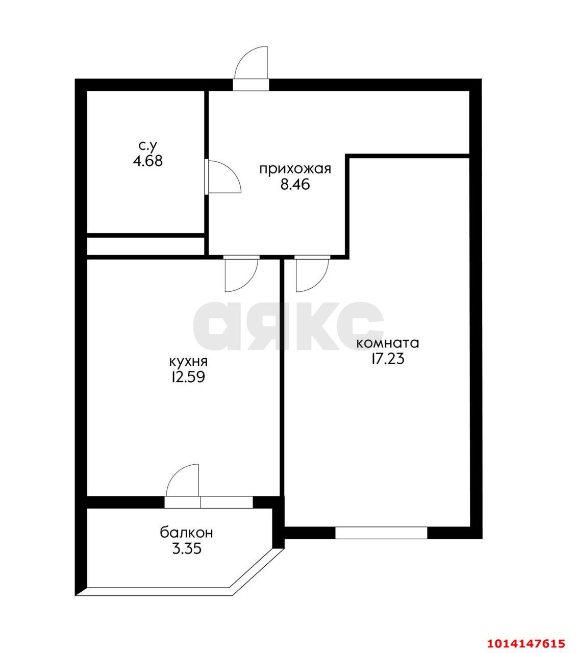 Фото №7: 1-комнатная квартира 44 м² - Краснодар, жилой комплекс Лучший