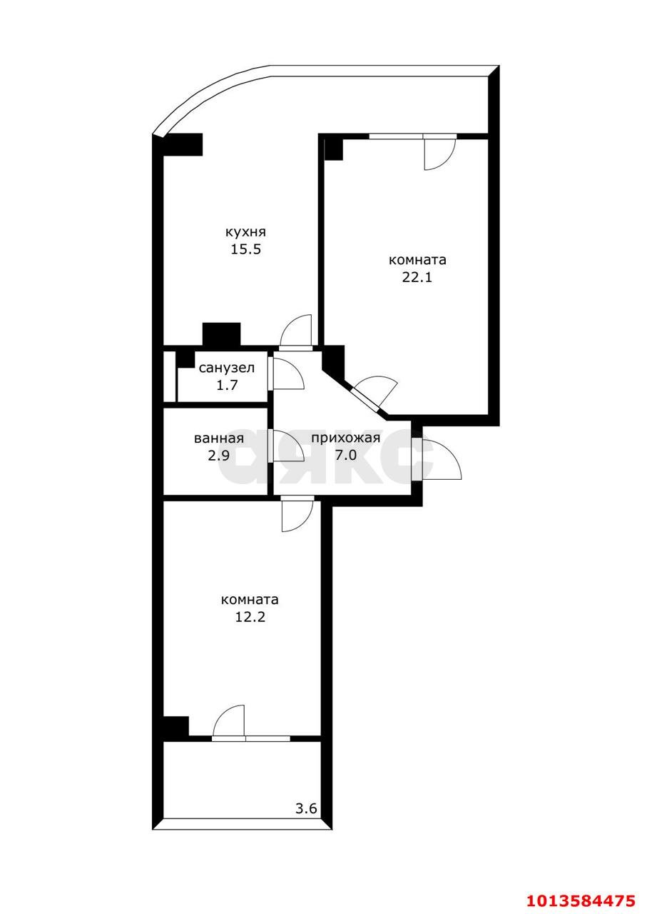 Фото №18: 2-комнатная квартира 72 м² - Южный, жилой комплекс Красноград, ул. Мира, 36Алит1