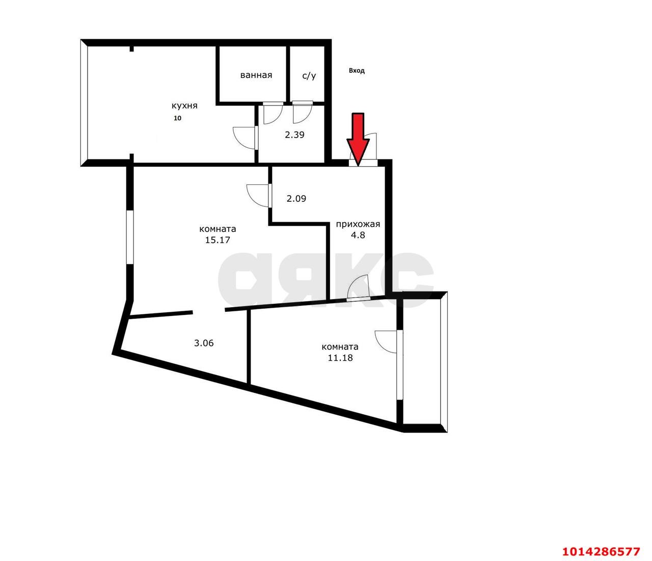 Фото №17: 2-комнатная квартира 55 м² - Краснодар, Юбилейный, ул. Рождественская набережная, 25