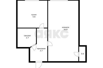 Фото №4: 1-комнатная квартира 29 м² - Яблоновский, ул. Дорожная, 3А