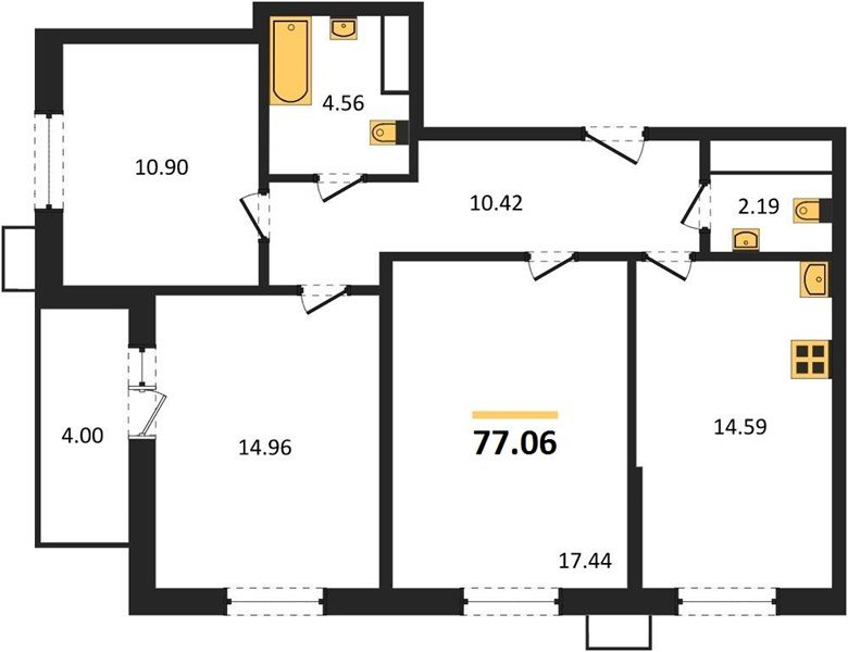 Фото №1: 3-комнатная квартира 77 м² - Армавир, жилой комплекс Римские Каникулы, 