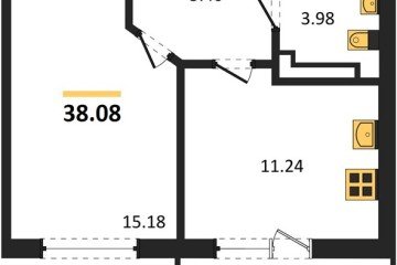 Фото №1: 1-комнатная квартира 38 м² - Краснодар, мкр. Достояние, 