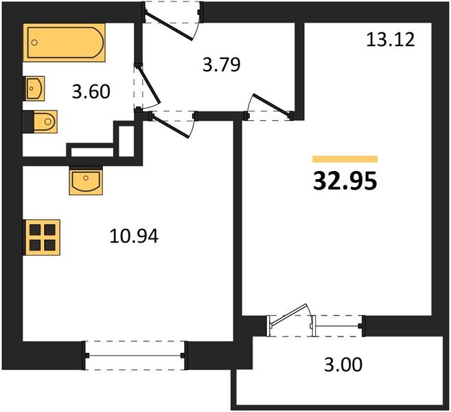 Фото №1: 1-комнатная квартира 32 м² - Краснодар, жилой комплекс Смородина, 