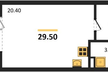 Фото №1: Студия 29 м² - Берёзовый, мкр. жилой комплекс Прогресс, ул. имени А.Н. Лодыгина, 6к24