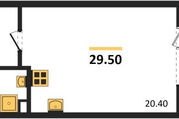 Фото №1: Студия 29 м² - Берёзовый, мкр. жилой комплекс Нова Вита, ул. имени А.Н. Лодыгина, 6к23