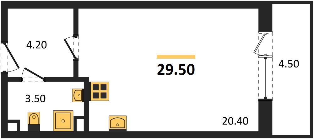 Фото №1: Студия 29 м² - Берёзовый, Прикубанский внутригородской округ, Прогресс, жилой комплекс Прогресс, мкр. жилой комплекс Нова Вита, ул. имени А.Н. Лодыгина, 6к23